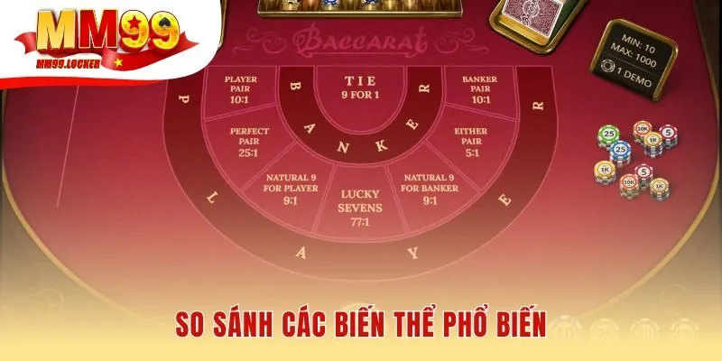 Các biến thể phổ biến có luật chơi baccarat và tốc độ khác nhau